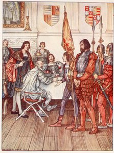 Il paggio presenta il suo prigioniero, illustrazione da 